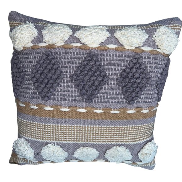 Anthropologie plum cream mixed medium throw accent pillows PAIR 2 - Picture 6 of 6